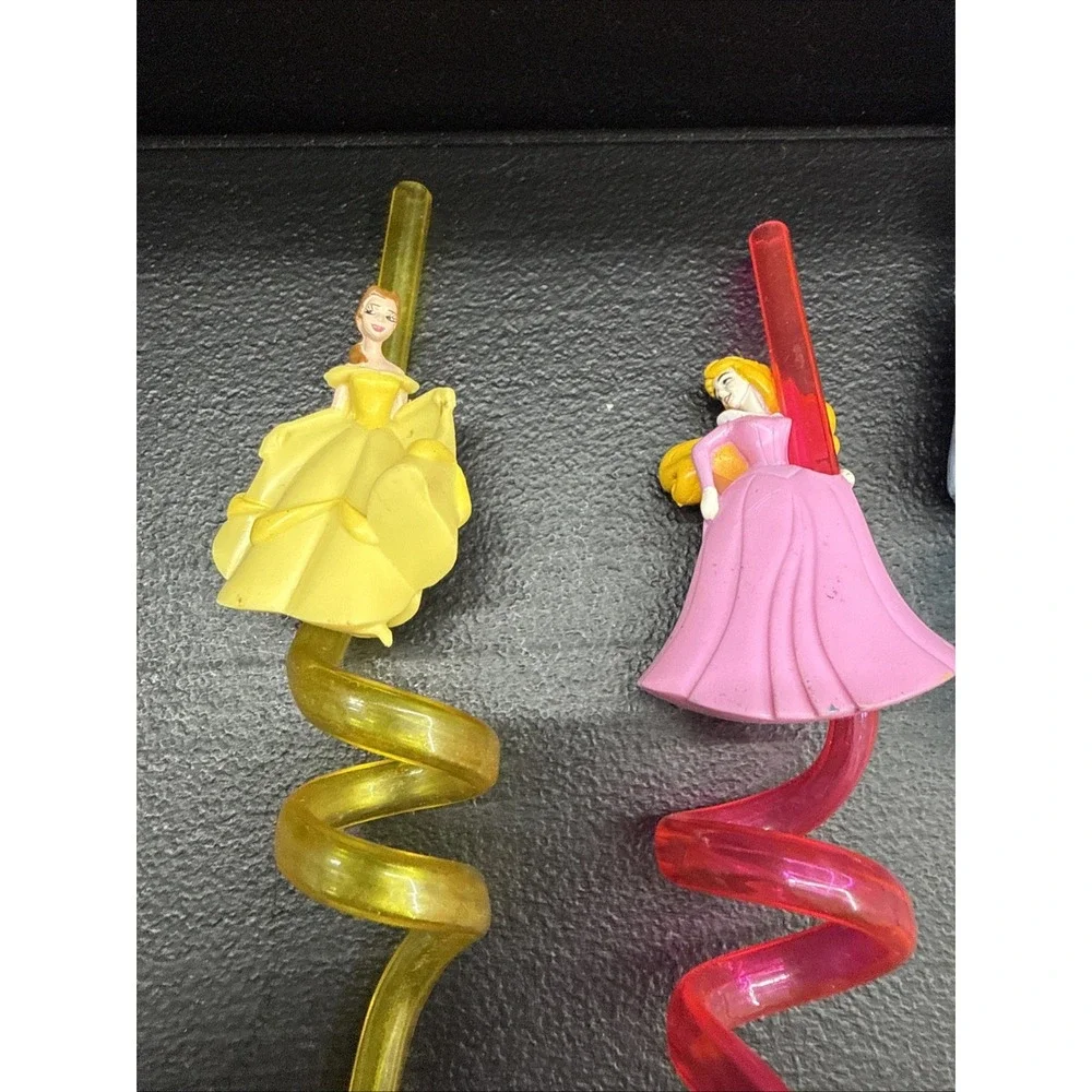 Vintage Disney Lot 3 Curly Fun Figural Strinking Straws